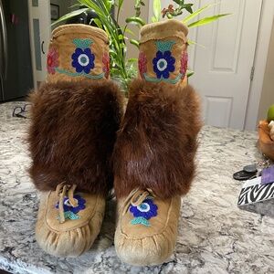 Moose hide Inuit boots